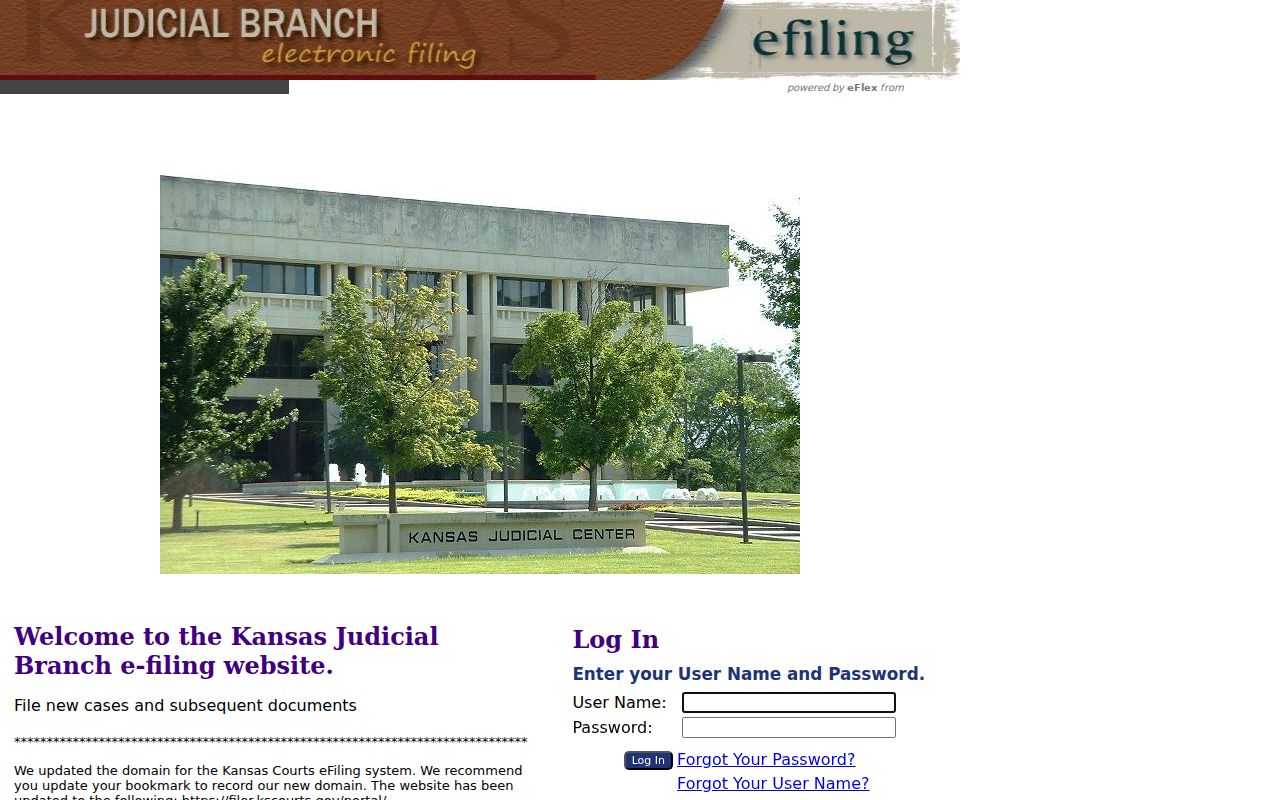 Saline County case search comparison with the Kansas eFlex filing portal