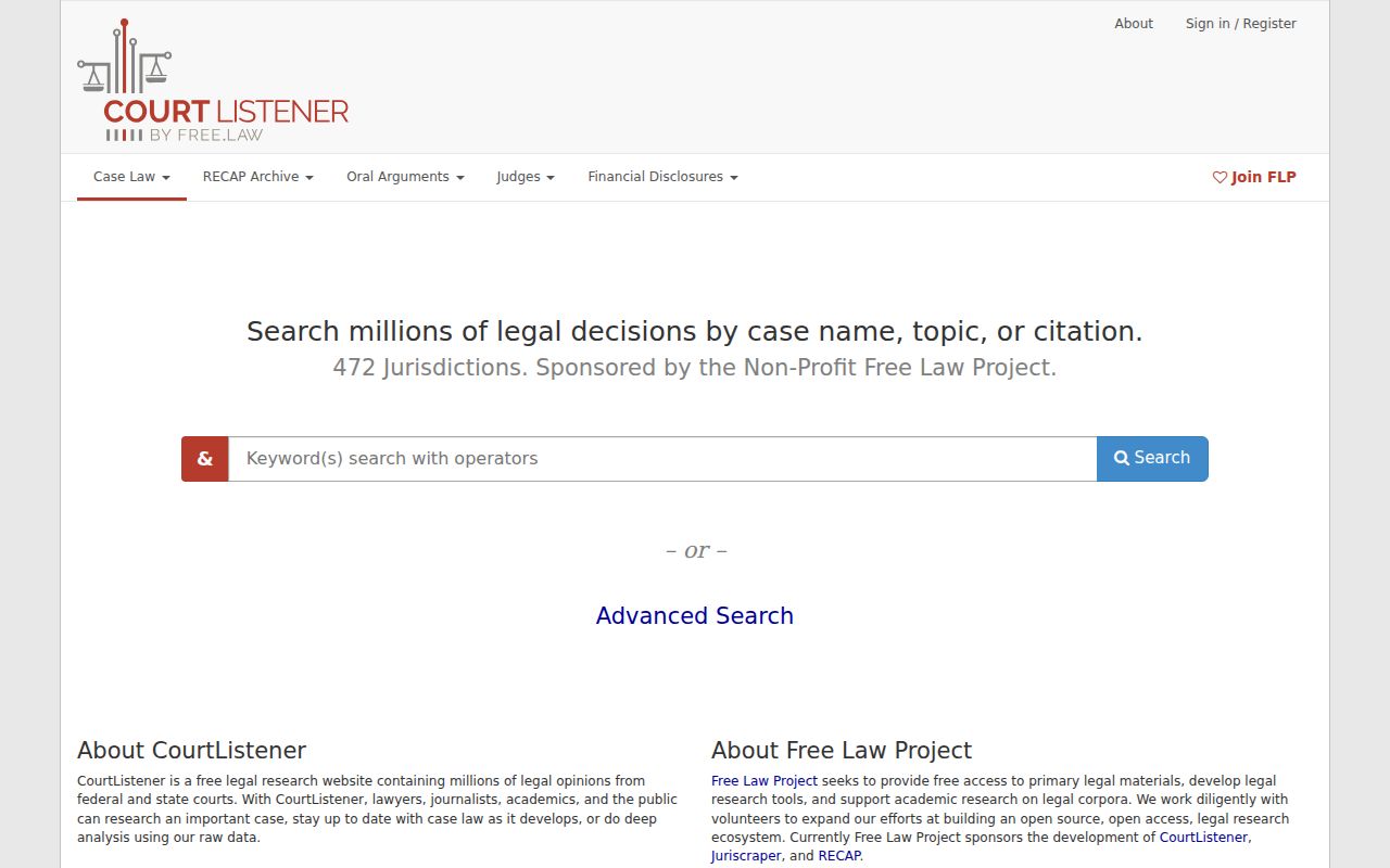 Gypsum court docket boundary with CourtListener federal records