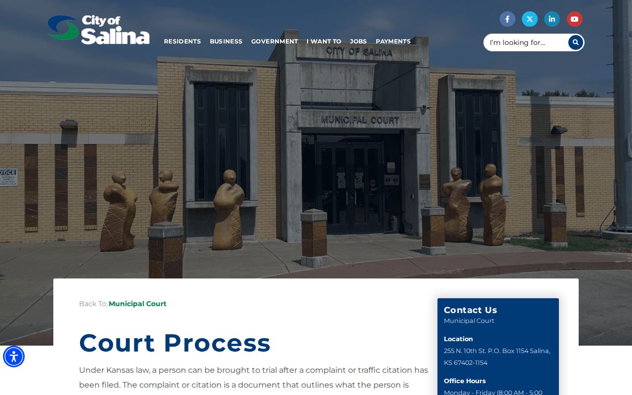 Salina court docket municipal process and appeal